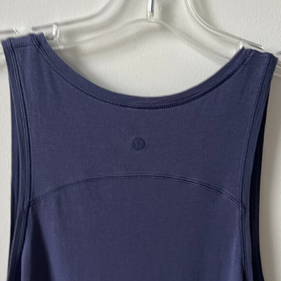 Lululemon Side Tie Pima Cotton Tank Loose Fit Blue 10 - Picture 5 of 6